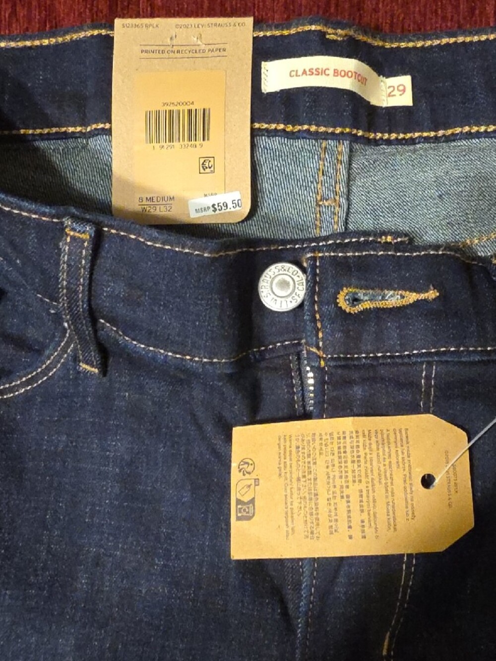 Levi's Dark Blue Wide Leg Jeans High Rise Flared Denim Pants‎ Modern Streetwear - Picture 5 of 6